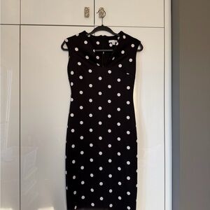 Elegant Black Polka Dot Dress